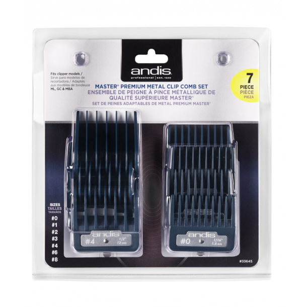 Andis Master® Premium Metal Clip Comb Set - 7 stk.